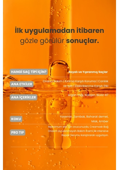 Matsu Intensive Repair Yıpranmış Saçlar İçin Onarıcı Renk Koruyucu Saç Serumu 50 ml
