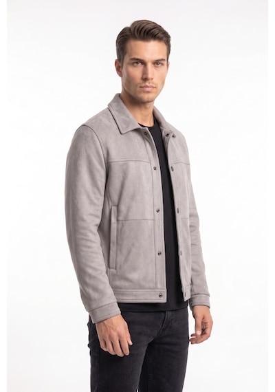 Dynamo Erkek Siyah Regular Fit Mevsimlik Süet Spor Mont Bgl-st05437 Gri