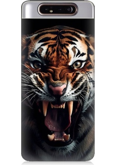 Samsung Galaxy A80 Uyumlu Vahşi Kaplan Desenli Silikon Kılıf