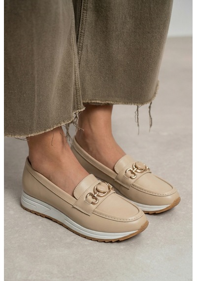 Giamgia Store Kadın Bej Ortopedik Loafer Günlük Loafer Ayakkabı-2334