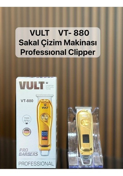 Vult Vt-880 Şarjlı Saç Sakal Ense Epilasyon Öncesi Tüm Vücut Tıraş Makinesi Professıonal Clipper Dijital Ekran 120 Dk