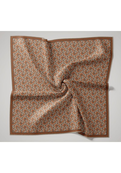 Silk Home Soft Eşarp 73077-21 Gri, Parlak Turuncu, Kiremit Bordo