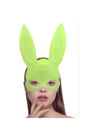 Karanlıkta Parlayan Fosforlu Tavşan Maskesi Glow Bunny Masquerade Maske 32x22 Cm