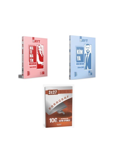 2027 Benim Hocam Ayt Matematik + Kimya Konu + Anla Kazan Paragraf Deneme 3'lü Set