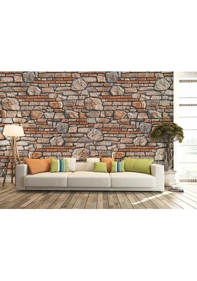 3 Boyutlu Taş Desen Duvar Kağıdı (397461461)