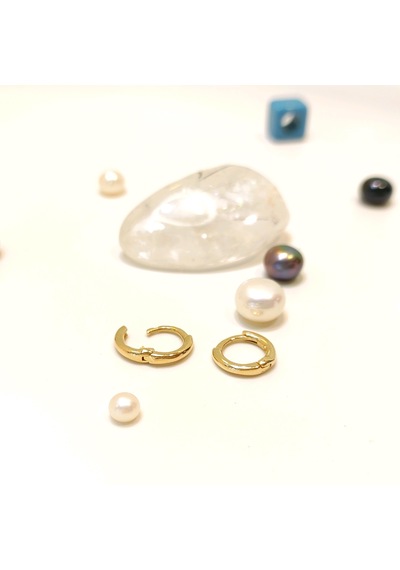 10mm Döküm Klaşik Mini Halka Küpe 14 Ayar Altın