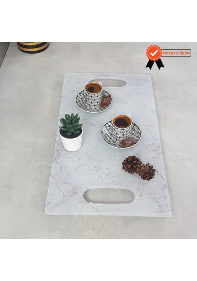 Decorita Cam Tepsi Taş Görünüm 29Cm X 52Cm