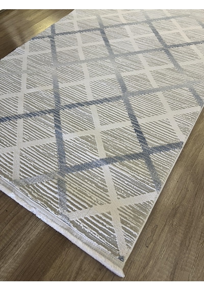 Hoom Rugs Moda 1097 Mavi Yün Tuşeli Akrilik Antibakteriyel Modern Halı Mavi