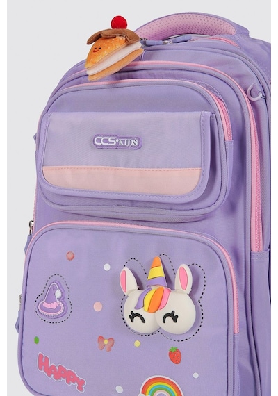Ççs Kids Premium Okul Çanta Seti 3'lü İlkokul Ortaokul Sırt Çantası Termal Beslenme Çantası Kalemlik Mor 52016