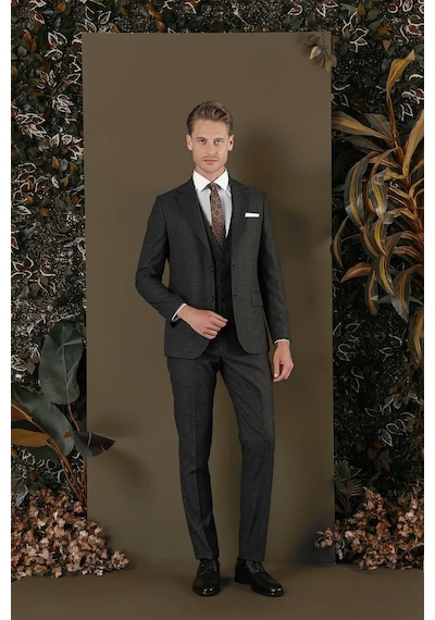 Efor Tk 880 Slim Fit Kahve Klasik Takım Elbise Kahverengi