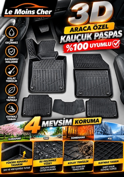 Volvo S90 2016 2023 Araca Özel Havuzlu 3d Kauçuk Oto Paspası