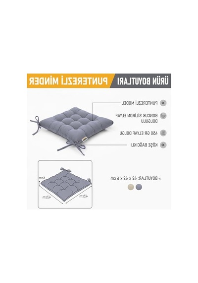 Yumuşak Oturma Minderi, Bağcıklı, Konforlu Ve Şık Tasarım Açık Altın