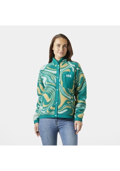 Helly Hansen Polar Imperial Printed Pile Snap Kadın Dik Yaka Ceket Çok Renkli