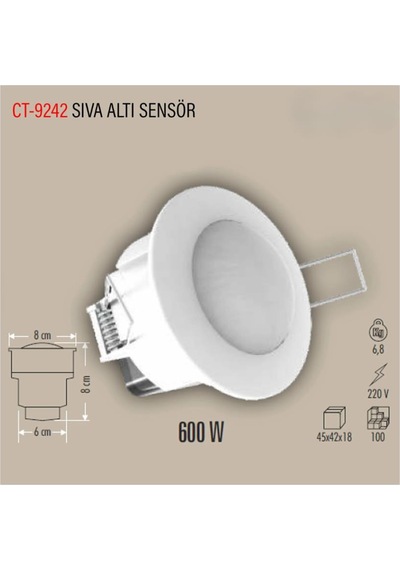 Cata 600w Sıva Altı Sensör Ct-9242
