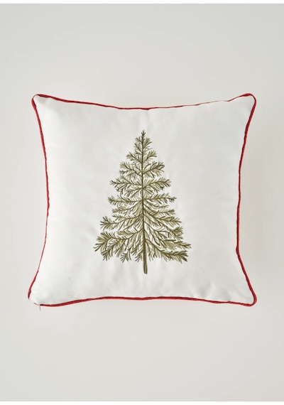 Bella Maison New Year Yılbaşı Nakışlı Kırlent Kılıfı Beyaz 43x43 Cm Beyaz