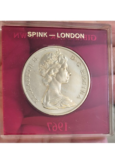 Gibraltar 1 Crown 1967 Kutusunda 38,6 Mm 28,47 Gr. Çil -