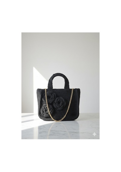 Execanta El - Çapraz Çanta Mango Model İp Örme Siyah 28x23x60 Siyah