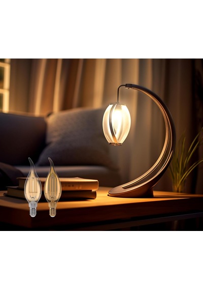 Lexroo Filament Ampul E14 Flame Mum Tipi 4w 470lm 2700k Sarı Işık Standart