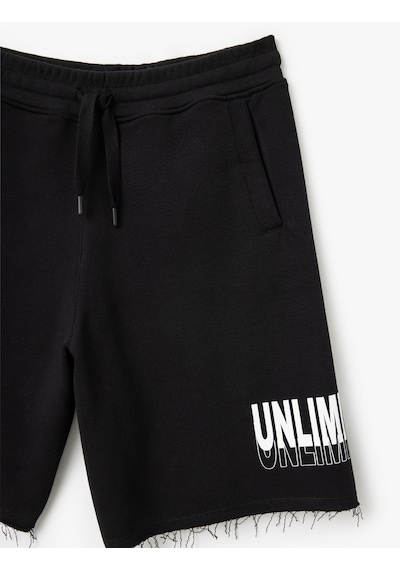 Koton Slogan Baskılı Cepli Bermuda Beli Bağcıklı Pamuk Karışımlı Oversize Spor Şort Siyah 5sam40033nk Siyah Koton Slogan Baskılı Cepli Bermuda Beli Bağcıklı Pamuk Karışımlı Oversize Spor Şort Siyah 5sam40033nk Siyah