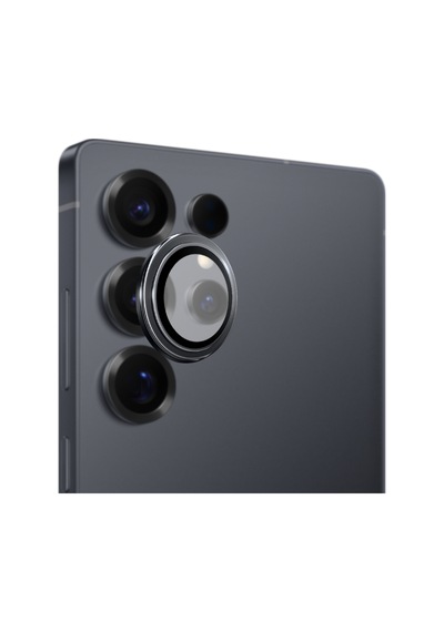 Safeus Safir Temperli Kamera Lens Koruyucu, Samsung Galaxy S25 Ultra İle Uyumlu Gece Siyahı