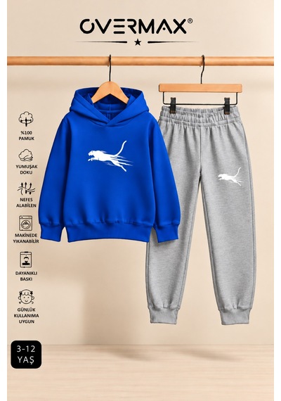 Overmax Çita Baskılı Çocuk Kapüşonlu Sweatshirt Eşofman Takımı- 3-12 Yaş Saks Mavi - Gri - 934280003 Saks Mavi - Gri Overmax Çita Baskılı Çocuk Kapüşonlu Sweatshirt Eşofman Takımı- 3-12 Yaş Saks Mavi - Gri - 934280003 Saks Mavi - Gri