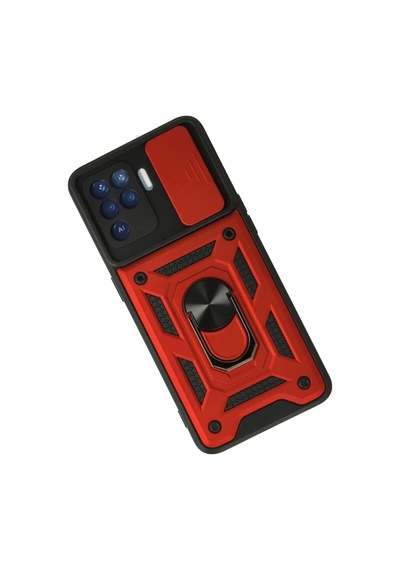 Oppo Reno 5 Lite Kılıf Pars Lens Yüzüklü Silikon - Kırmızı 0.2M-Çok Renkli