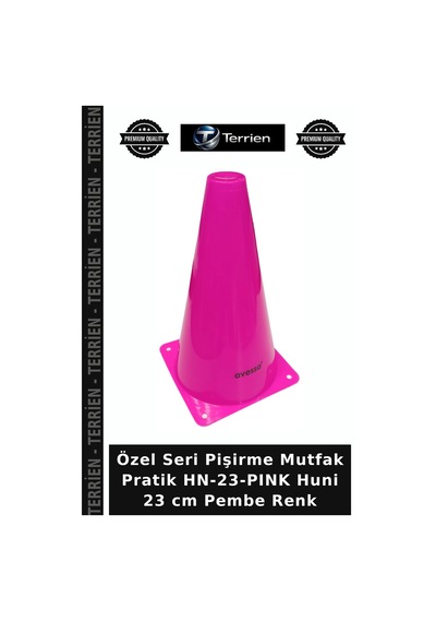 Özel Üretim Hn-23-pınk Huni 23 Cm Pembe Renk Mutfak Aracı Hazırlık Pudra