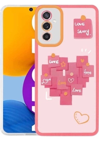 Galaxy M52 Kılıf Zore M-fit Desenli Kapak Love Story No2