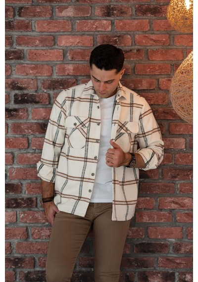 Oversize Ekoseli Çift Cep Erkek Oduncu Gömlek 001 Oversize Ekoseli Çift Cep Erkek Oduncu Gömlek 001
