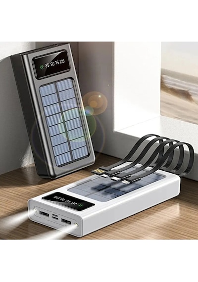 20.000 Mah Powerbank / Solar Güneş Enerjili / Işıklı / Dijital Gö Diğer