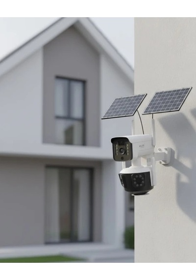 Exenar - Beyaz - Sım Kartlı Kamera 4g Çift Panelli Akıllı Ip Güvenlik Kamerası Gece Görüşlü Blm-93