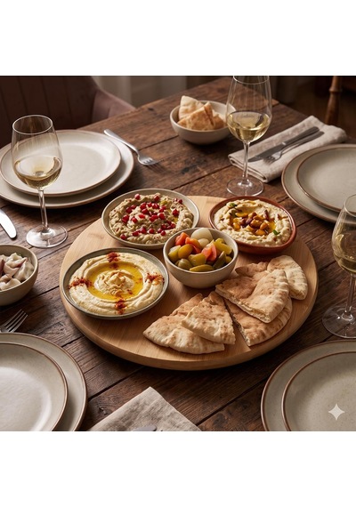 Amberhaus 30 Cm Bambu Döner Sunumluk - Döner Mekanizmalı Ahşap Peynir Tabağı, Kahvaltı Ve Şarküteri Tepsisi 30 Cm, Bambu