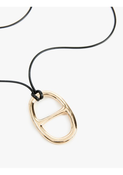 Koton Oval Charmlı Kolye Siyah 6wak70385aa Siyah