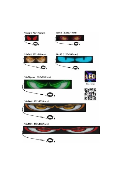 Matrix Led Panel Cama Yapışan App Kontrollü Oto Led Tır Kamyon Led Uzunluk 60cm - Genişlik 12cm