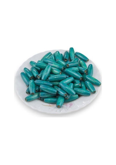 12 Mm Arpa Petrol Mavisi 22x6 Mm Ahşap Boncuk 35 Gr 70 Adet
