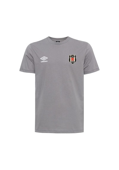 Galatasaray Beşiktaş Lisanslı Sıfır Yaka Gri T-shirt Gri