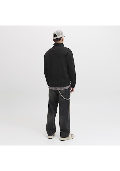 Jack & Jones Erkek Yarim Fermuarli Dik Yaka Sweatshirt - Norrebro - 12282899 Black