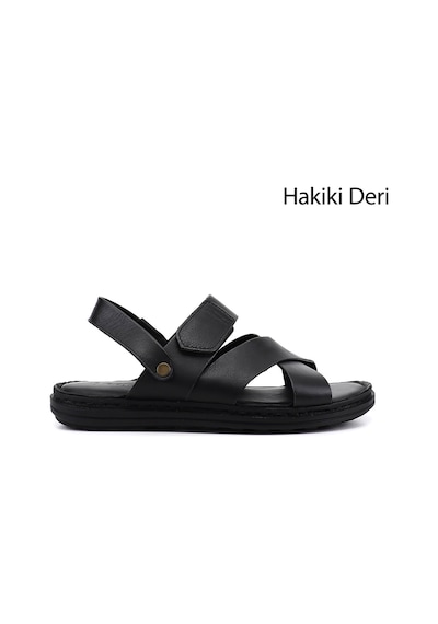 Gönderi(R) Gönderi R Erkek Siyah Hakiki Deri Comfort Sandalet Dyma73142823