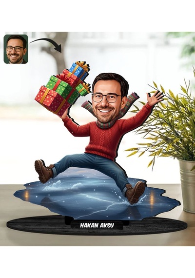 Bk Gift Kişiye Özel Erkek Yılbaşı Tasarımlı Karikatür Biblo -9, Yılbaşı Hediyesi, Yeni Yıl Hediyesi Kobitmeyencom35618 Bk Gift