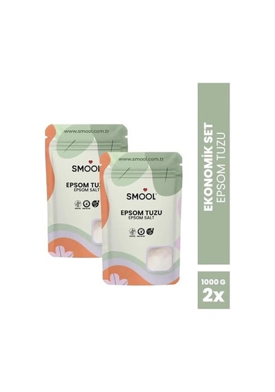 Epsom Tuzu 2&apos Li Set 2x1000 Gr İngiliz Tuzu Katkısız, Banyo Tuzu Ayak Banyosu Peeling 2 Kg 10700365