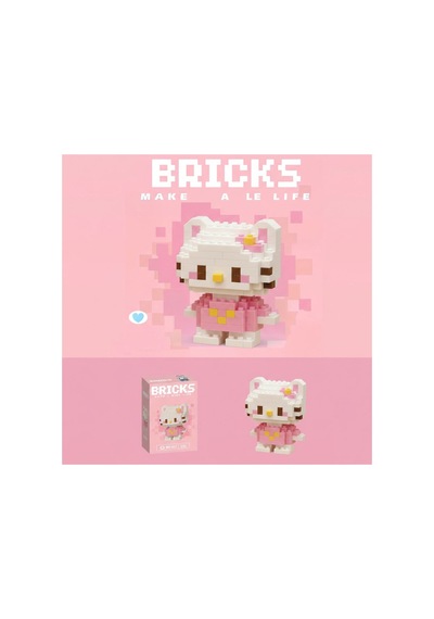 İkonik Pembe Karakter Nano Brick Seti - Masaüstü Dekoratif Oyuncak