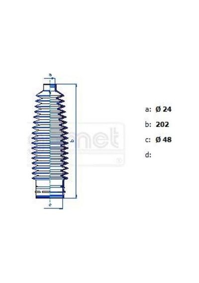 Gomet T493110 Direksiyon Körüğü Sol Termoplastik 407