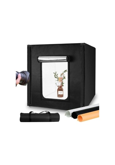 60x60x60 Ürün Fotoğraf Çekim Kabini Seti - Led Işıklı, Fonlu, Taşınabilir Stüdyo Çadır