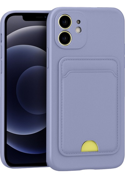 Apple iPhone  Uyumlu,  11 Kılıf Kelvin Kartvizitli Silikon - Lila