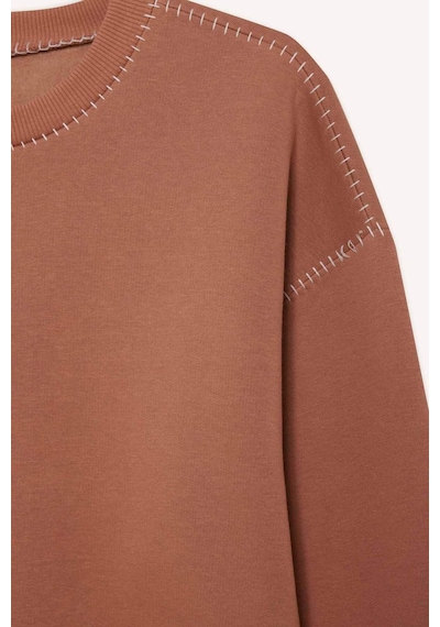 Defacto Overshirt Fit Bisiklet Yaka Sweatshirt G3320ax25aubn336 Kahve