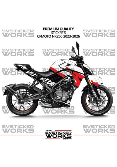 Cfmoto 250nk Kaplama Sticker Ride Or Die Design Motor Kaplama Modeli Hazır Kit 2023-2026 Uyumlu Siyah