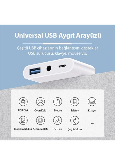 Ally Nk-109pro Type-c/lightning To Usb-a 3.5mm Kulaklık Ve Type-c Kamera Okuyucu Çevirici Adaptör- 5775