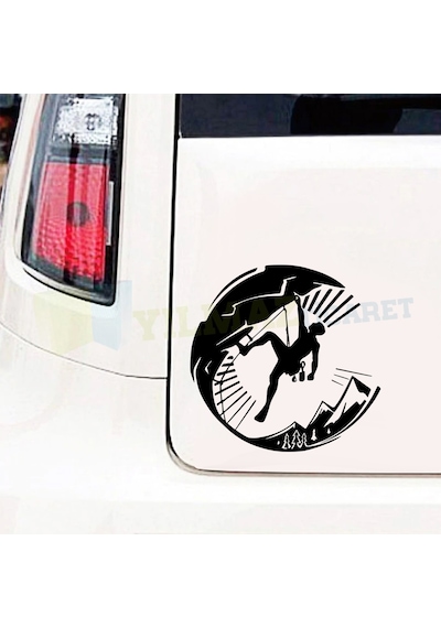 Dağcı Tırmanış Doğa Oto Sticker Çıkartma Araba Yapıştırma Etiket