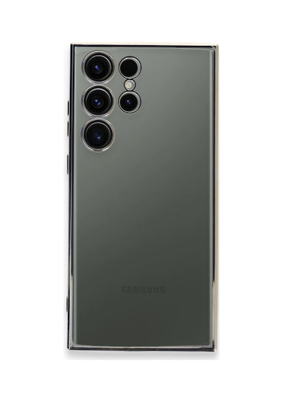 Samsung Galaxy  Uyumlu,  S23 Ultra Kılıf Razer Lensli Silikon - Gold