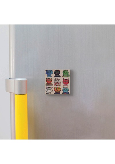 Kediler Baskılı Taş Magnet 5x5 Dekoratif Obje Ve Biblo